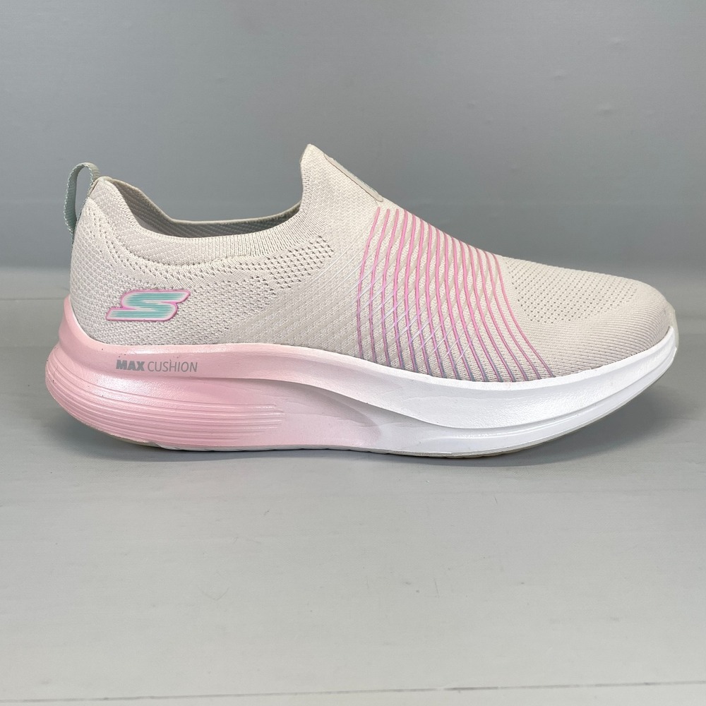 Skechers Go Walk Max Walker Sally Shoes Womens Size 9 Beige Pink Mesh Sneakers